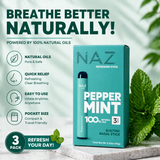NAZ Stick Electric Nasal Stick - Peppermint Ice- 3 Pack (TK)