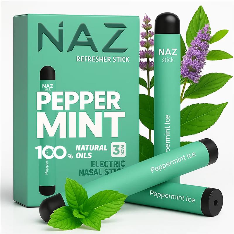 NAZ Stick Electric Nasal Stick - Peppermint Ice- 3 Pack (TK)